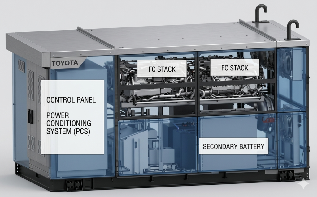Toyota’s stationary PEM fuel cell power plant