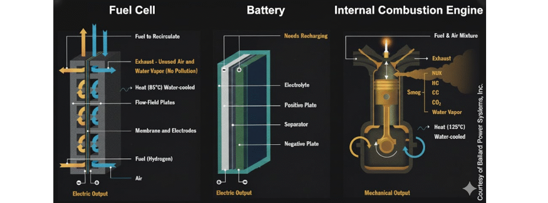 Fuel Cells and Internal Combustion Engines: Evaluating Modern Powertrain Technologies